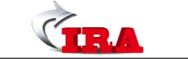 Red block letters stating “IRA” with a silver arrow on the left on a white background.